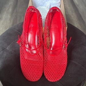 Steve Madden Red Mesh Flats